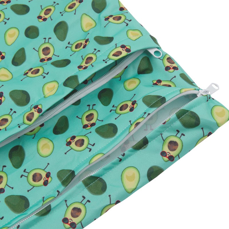 ALVABABY 2pcs Cloth Diaper Wet Dry Bags Waterproof Reusable with Two Zippered Pockets Travel Beach Pool Daycare Soiled Baby Items Yoga Gym Bag for Swimsuits or Wet Clothes LZX4344 - Image 2