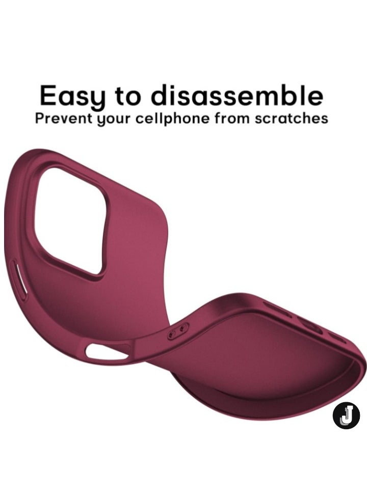 JAJEEK "Ultra-Thin Matte Wine Red iPhone 16 Pro Case – Shockproof, Anti-Scratch with Upgraded Lens & Screen Protectors" - Image 5