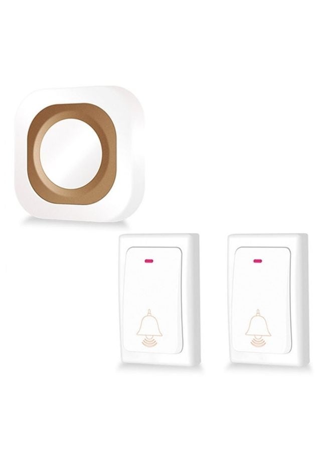 Flash Wireless Home Doorbell Self-Generated Smart Remote Control Doorbell Without Batteries, Specification: 2 For 1 White(EU Plug)  - Image 1