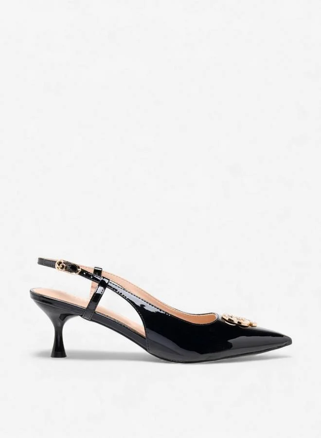 Celeste BLACK Women Embellished Kitten Heel Shoes for Women | Best Price UAE