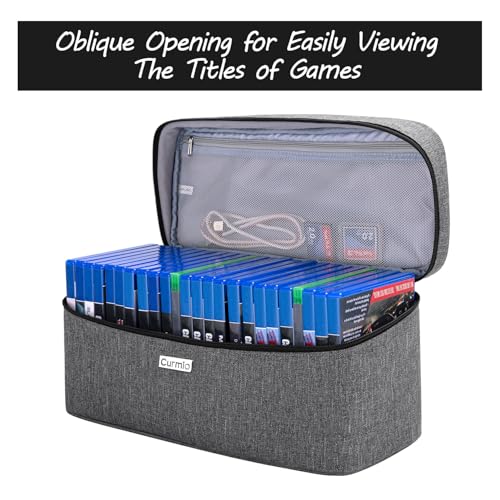 CURMIO Game Disc Storage Bag for up to 24 Discs, Universal Portable Gaming Disk Carrying Case Compatible for PS4/PS4 Pro/PS3/PS5/Xbox One/Xbox Series X/S,Gray - Image 3