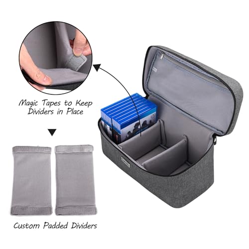 CURMIO Game Disc Storage Bag for up to 24 Discs, Universal Portable Gaming Disk Carrying Case Compatible for PS4/PS4 Pro/PS3/PS5/Xbox One/Xbox Series X/S,Gray - Image 4