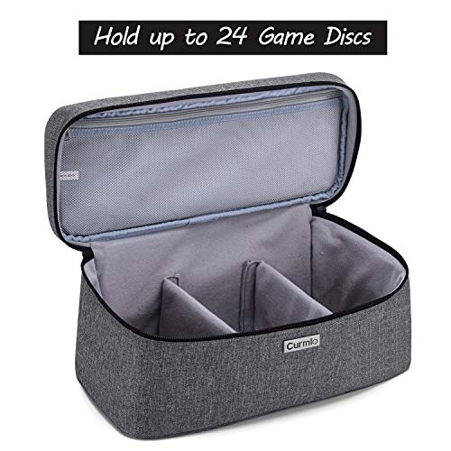 CURMIO Game Disc Storage Bag for up to 24 Discs, Universal Portable Gaming Disk Carrying Case Compatible for PS4/PS4 Pro/PS3/PS5/Xbox One/Xbox Series X/S,Gray - Image 2