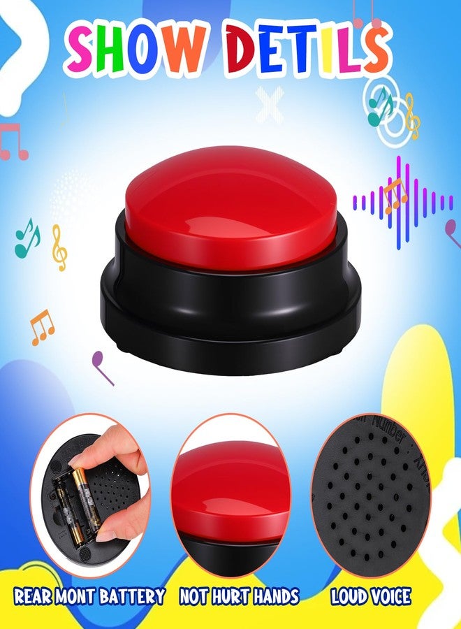 Ovveroche 10 Pieces Recordable Answer Buzzers Button Answer Buzzers Game Show Buzzer Recordable Button Classroom Buzzers Perfect for Study Office Home and Pet Buttons Training Toy Multicolor - Image 2