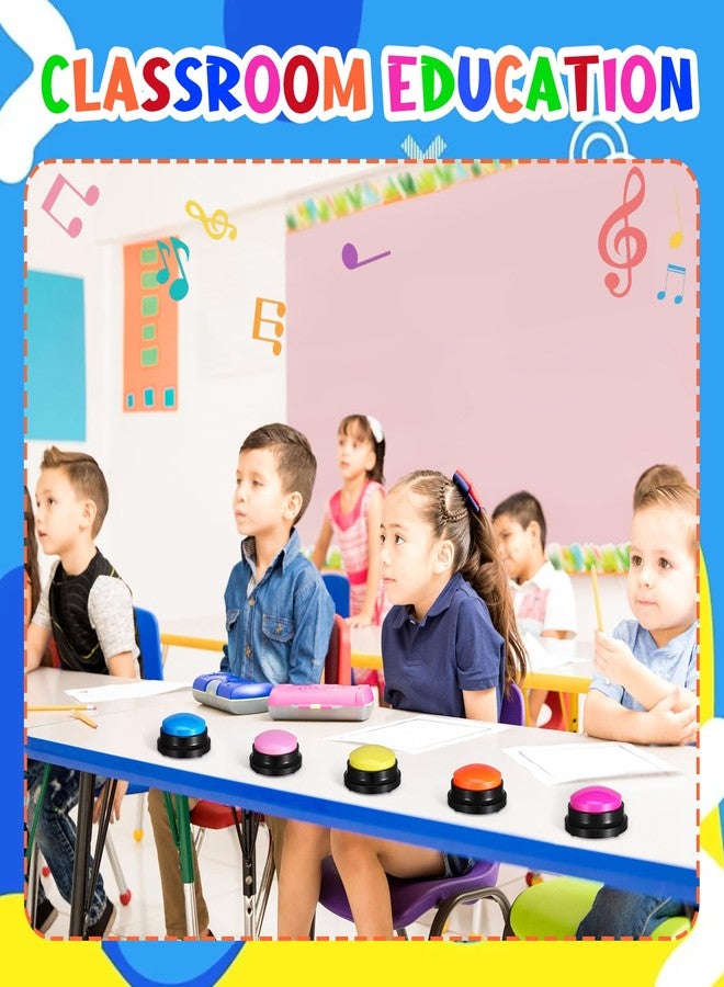 Ovveroche 10 Pieces Recordable Answer Buzzers Button Answer Buzzers Game Show Buzzer Recordable Button Classroom Buzzers Perfect for Study Office Home and Pet Buttons Training Toy Multicolor - Image 3