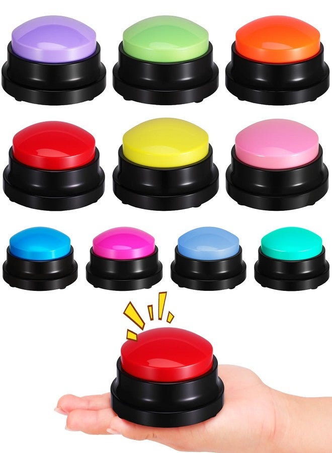 Ovveroche 10 Pieces Recordable Answer Buzzers Button Answer Buzzers Game Show Buzzer Recordable Button Classroom Buzzers Perfect for Study Office Home and Pet Buttons Training Toy Multicolor - Image 1