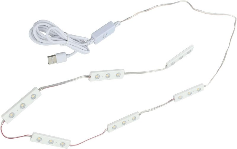 شريط إضاءة مرآة المكياج LED قابل للتعديل باللمس، 6 صفوف من الإضاءة الخافتة اللطيفة، إضاءة تعبئة بيضاء دافئة عبر USB، 6 صفوف بـ 18 ضوءًا للمكياج - Image 2