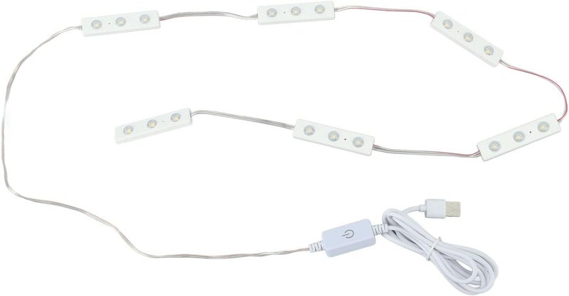 شريط إضاءة مرآة المكياج LED قابل للتعديل باللمس، 6 صفوف من الإضاءة الخافتة اللطيفة، إضاءة تعبئة بيضاء دافئة عبر USB، 6 صفوف بـ 18 ضوءًا للمكياج - Image 1