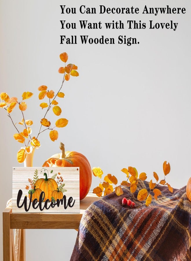 YQV Welcome Sign for Front Door Outside, Autumn Thanksgiving Decor Wall Art Hanging Sign, Fall Pumpkin Hanging Plaque Door Hanger for Outdoor Porch Home -FALLA01 - Image 3