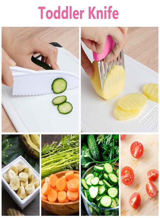 HOTUT Montessori Kitchen Tools,6Pieces Knives for Kids Nylon Kids Safe Cooking Knives Serrated Edges,Y Peeler For Cooking and Cutting Fruit,Suitable for Children and Beginners - Image 3