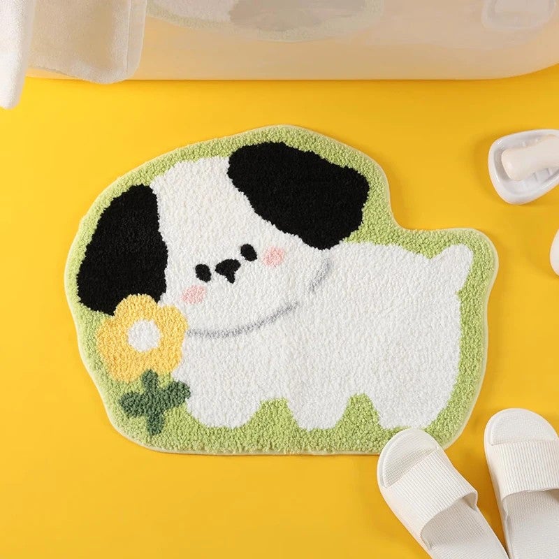 Y&D Design Flocking Foot Mat Tufted Bath Mat Shaggy Bathroom Rug - Cute Microfiber Bath Mats for Bathroom - Image 1