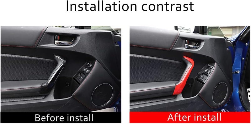 igersaw YIWANG ABS Carbon Fiber Inner Door Handle Covers for Subaru BRZ & Toyota 86 (2013-2020) - Red - Image 3