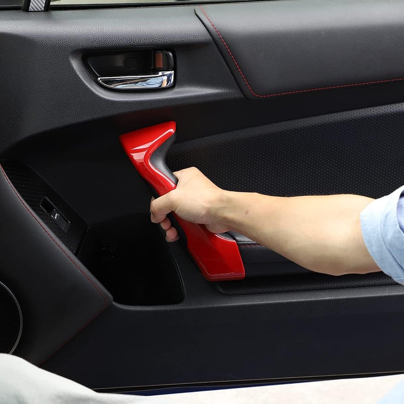 igersaw YIWANG ABS Carbon Fiber Inner Door Handle Covers for Subaru BRZ & Toyota 86 (2013-2020) - Red - Image 4
