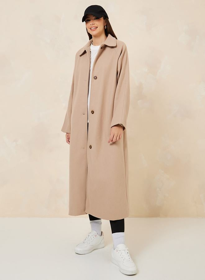 ستايلي معطف ميدي بحزام واسع سادة - Image 3