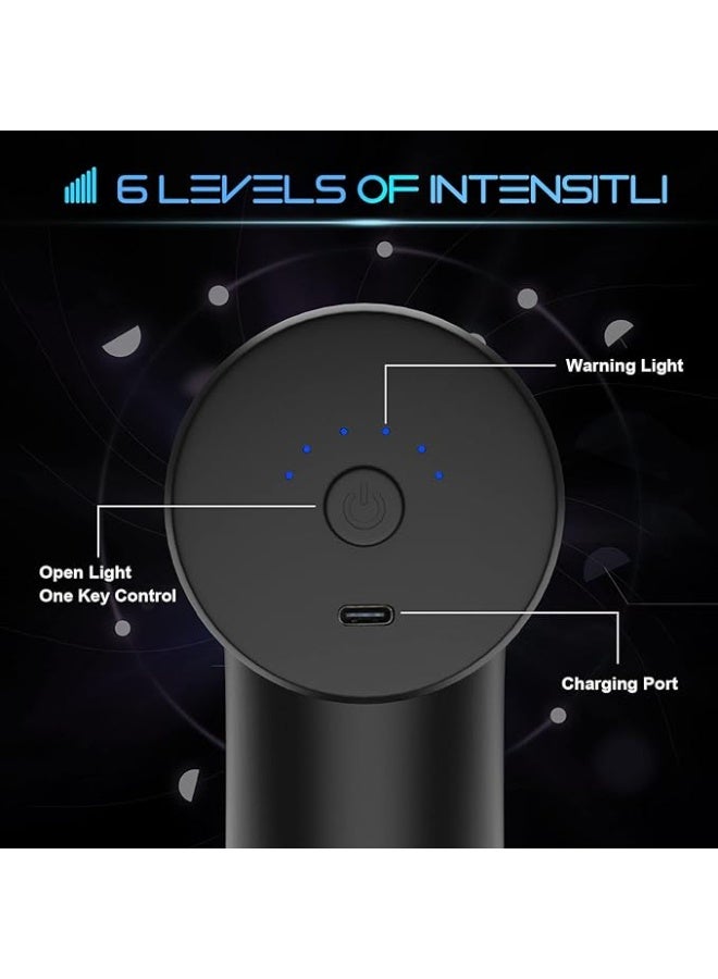 مسدس تدليك عميق للعضلات – أصلي ومحمول لتخفيف الألم وتسريع التعافي – 6 سرعات و4 رؤوس قابلة للتبديل – هادئ للاستخدام المنزلي والرياضي - Image 5