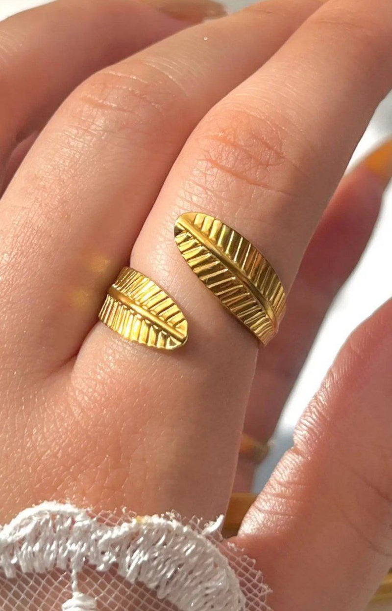 Golden Free Size Stainless Steel Ring - Image 1