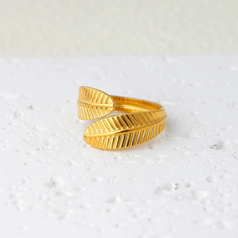 Golden Free Size Stainless Steel Ring - Image 2