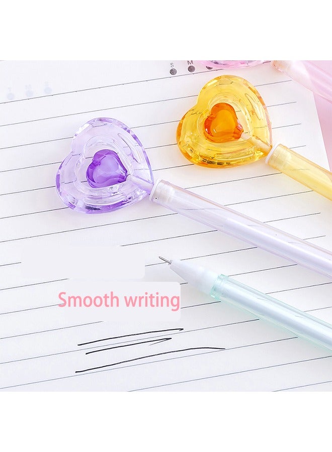 Ballpoint Pens, 4 Pieces Peach Heart Design Pens Black Ink Medium 0.5mm Replaceable Refill Gift Journaling Pretty Pens School Office Supplies for Students Teachers Staff Girls Boys - Image 3