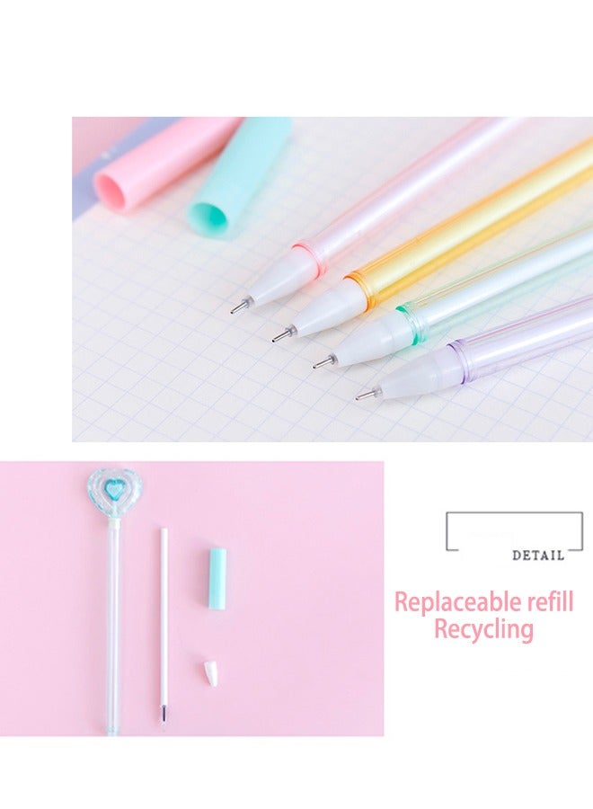 Ballpoint Pens, 4 Pieces Peach Heart Design Pens Black Ink Medium 0.5mm Replaceable Refill Gift Journaling Pretty Pens School Office Supplies for Students Teachers Staff Girls Boys - Image 5