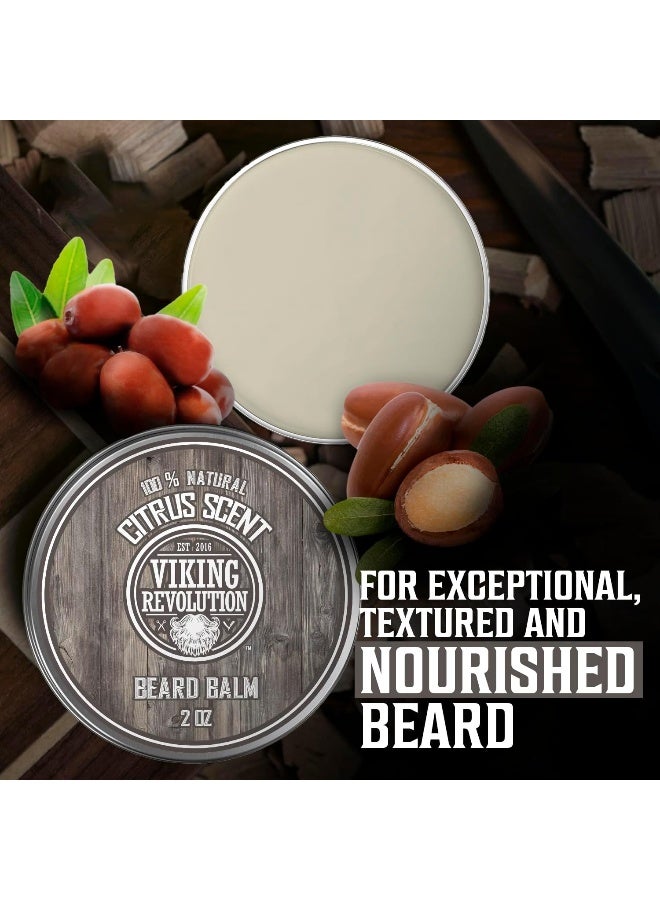 Viking Revolution Beard Balm All Natural Grooming Treatment With Argan Oil & Mango Butter Strengthens & Softens Beards & Mustaches Citrus Scent Leave In Conditioner Wax For Men 1 Pack - Image 5