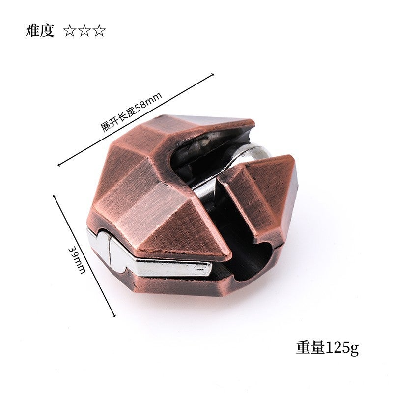 Unlock Unbuckle Intellectual Buckle Metal Luban Lock Children Student Space Hands-On Educational Decompression Toy Kong Ming Lock - Image 1