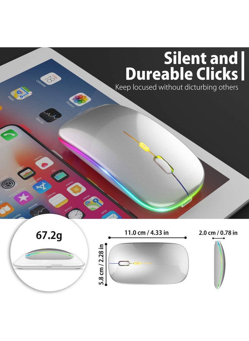 Blackbird Game Center - Gray RGB Rechargeable Wireless 1600DPI Illuminated Wireless Mouse Bwm6 - Image 1