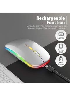 Blackbird Game Center Gray RGB Rechargeable Wireless 1600DPI Illuminated Wireless Mouse Bwm6  - Image 4