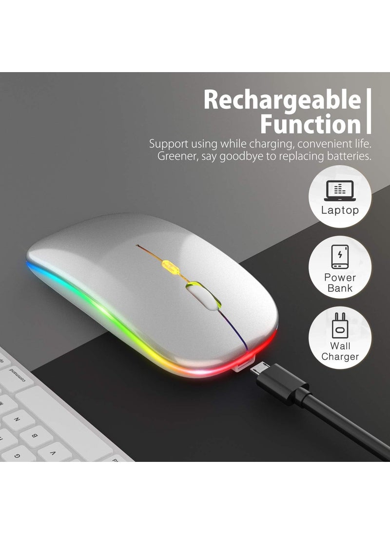 Blackbird Game Center - Gray RGB Rechargeable Wireless 1600DPI Illuminated Wireless Mouse Bwm6 - Image 1