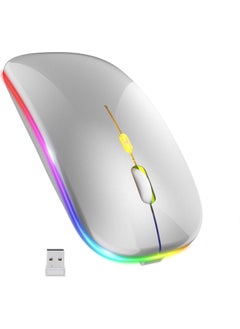 Blackbird Game Center Gray RGB Rechargeable Wireless 1600DPI Illuminated Wireless Mouse Bwm6  - Image 1