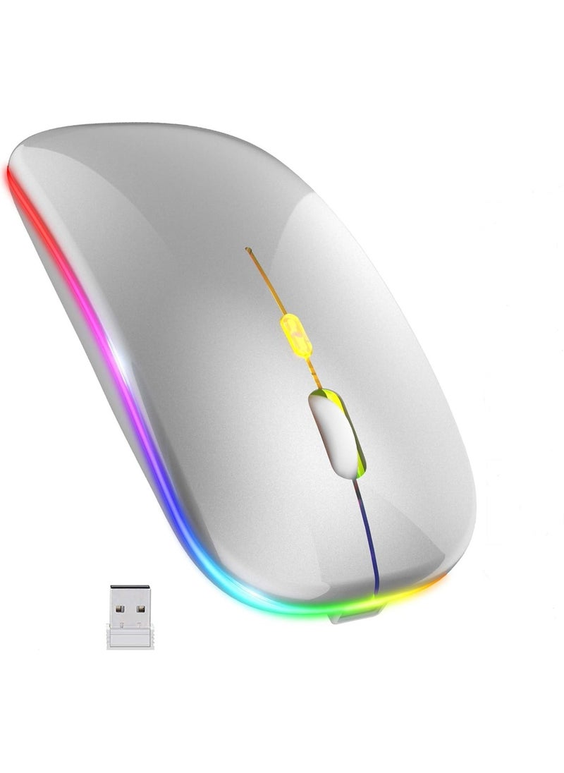 Blackbird Game Center - Gray RGB Rechargeable Wireless 1600DPI Illuminated Wireless Mouse Bwm6 - Image 1