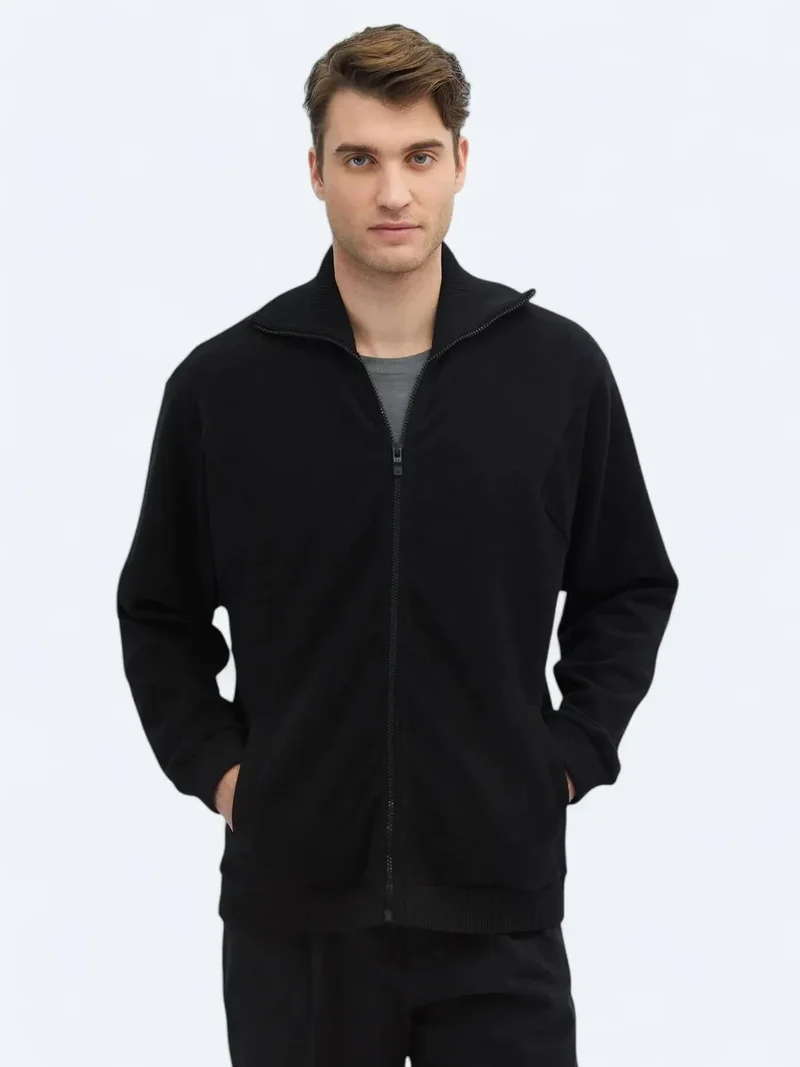 Kip Black Turtleneck Sweatshirt