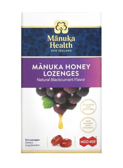 Manuka health Honey Mgo400 Plus Natural Blackcurrant Flavor 15 Lozenges 