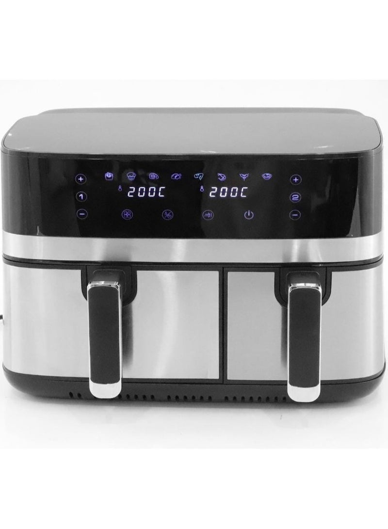 Digital Dual Zone Air Fryer 1700W 9L Capacity With 2 Drawers Rapid Hot Air Circulation Uses No Oil, Max Crisp, Frying, Grilling,Roasting, and Baking Reheat, Dehydrate Non-Stick Dishwasher Safe Baskets - Image 2