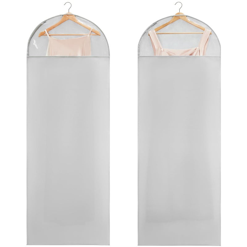 Carbrea 66 Inch Garment Bags for Hanging Clothes - Long Dress Bags for Gowms Closet Wardrobe Storage Travel - 2 Pack - Image 1