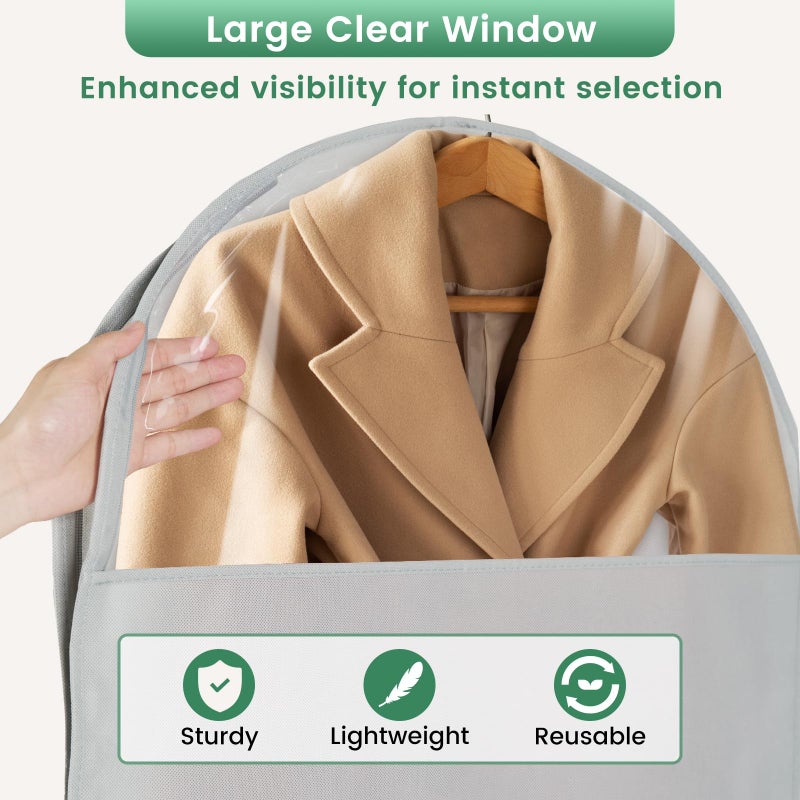 Carbrea 66 Inch Garment Bags for Hanging Clothes - Long Dress Bags for Gowms Closet Wardrobe Storage Travel - 2 Pack - Image 4