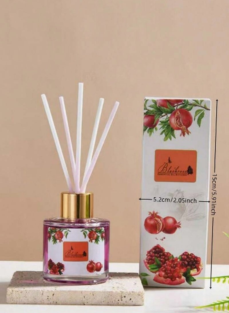 بلاكويستن فواحات قصب برائحة الفواكه الغامضة، معطر جو عطري يدوم طويلًا للمنزل والمكتب وغرفة المعيشة وغرفة النوم والحمام، مزيل للروائح (زهرة الرمان)  - Image 1