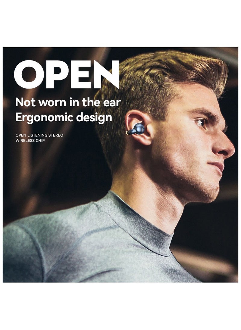 JBLTM - Small Clip On Open Ear Headphones Wireless Bluetooth Ear Clip Bone Conduction Conducting Headphones Headset with Mic Open Ear Bone Conduction Earbuds Head Set Head Phones Earphone - Image 1