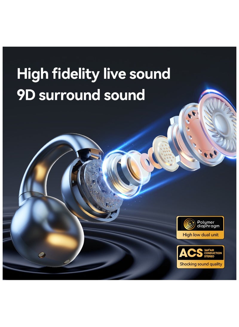 JBLTM - Small Clip On Open Ear Headphones Wireless Bluetooth Ear Clip Bone Conduction Conducting Headphones Headset with Mic Open Ear Bone Conduction Earbuds Head Set Head Phones Earphone - Image 1