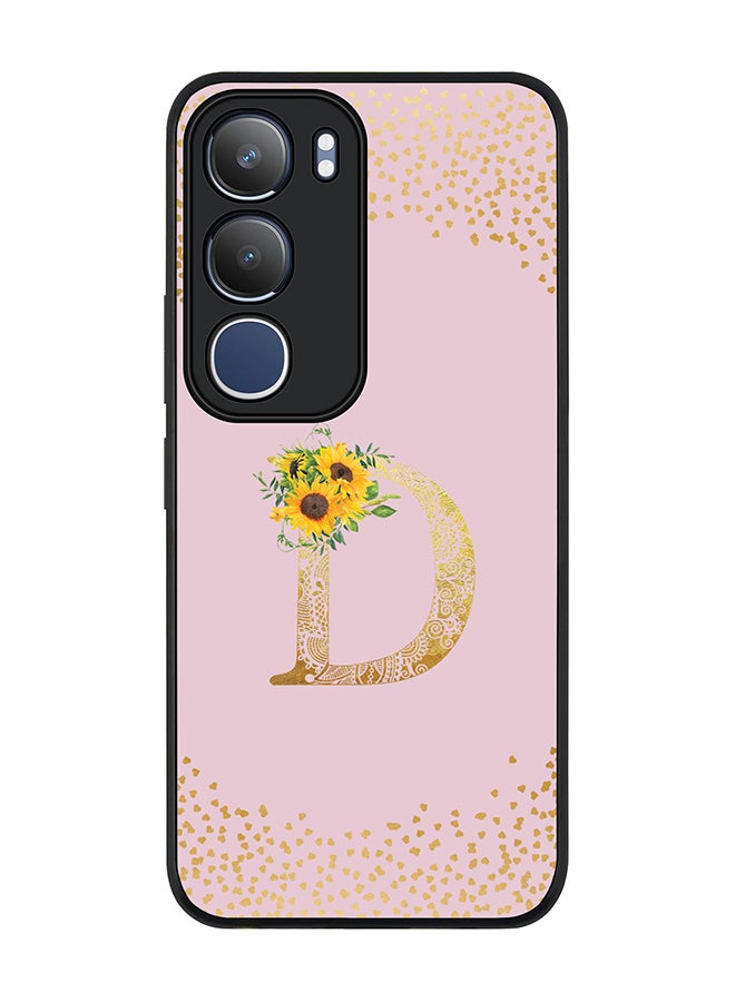 Stylizedd For vivo Y19s / Y19s Pro Case,Slim fit Camera Protection, Shockproof Thin Phone cover  - Custom Floral Monogram - D  (Pink )