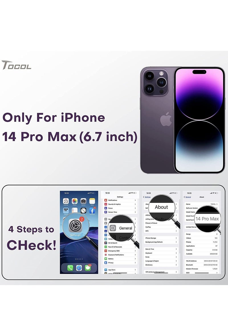 [5 in 1] for iPhone 14 pro max Case, with 2 Pack Screen Protector + 2 Pack Camera Lens Protector, Slim Liquid Silicone Phone Case 6.7 Inch, [Anti-Scratch] [Drop Protection] - Image 2