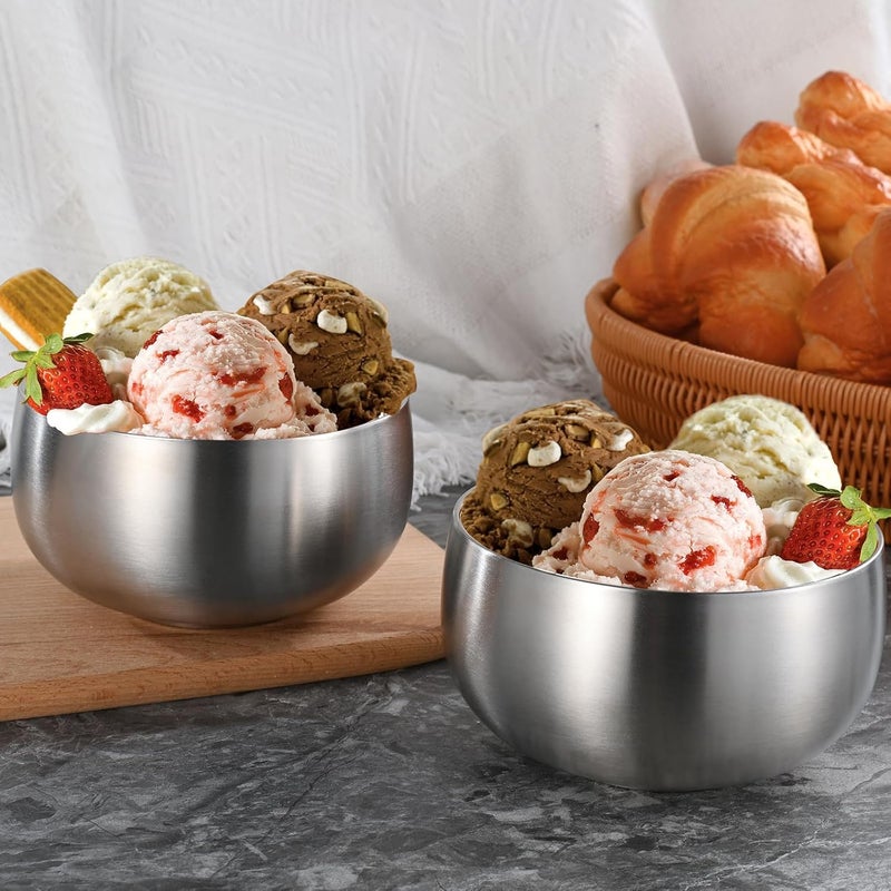 luvtree 2pcs DoubleWall Vacuum Insulated Stainless Steel 316 Bowl  AntiShatterproof for Soup Appetizer Snack Ice Cream Salad  500ml Capacity 51 Inches Diameter - Image 5