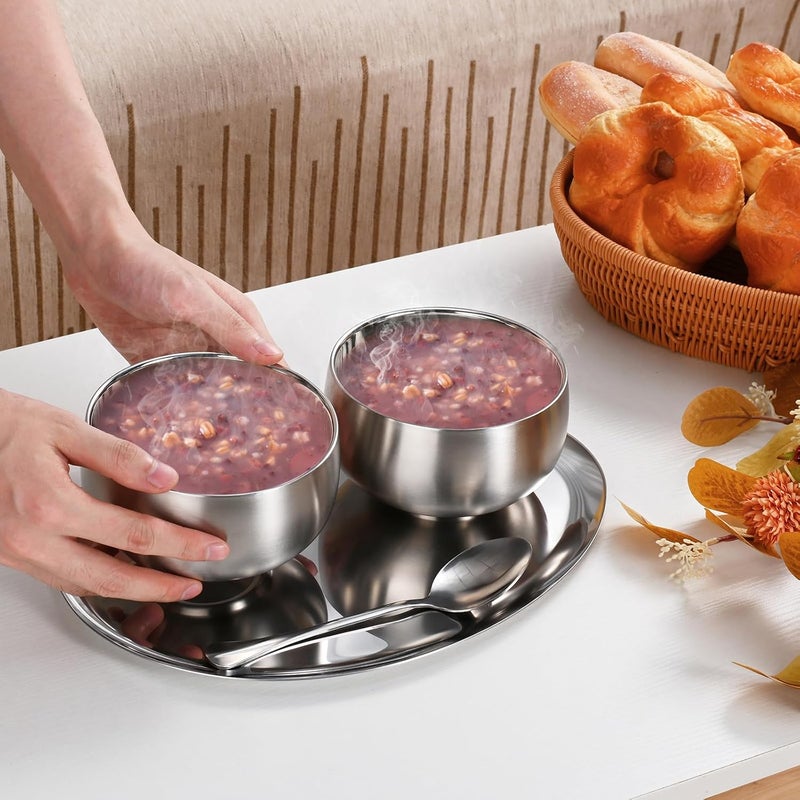 luvtree 2pcs DoubleWall Vacuum Insulated Stainless Steel 316 Bowl  AntiShatterproof for Soup Appetizer Snack Ice Cream Salad  500ml Capacity 51 Inches Diameter - Image 4