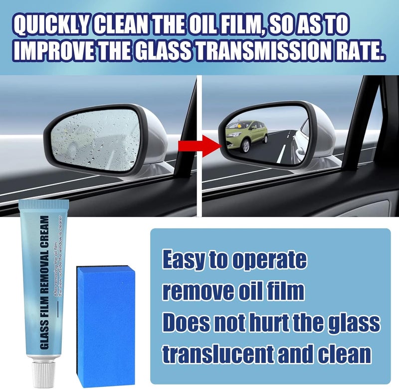 klarako Car Glass Oil Film Cleaner, Powerful Glass Oil Film Removal Cream, Glass Film Removal Cream Safety and Long-Term Protection (3 Set) - Image 4