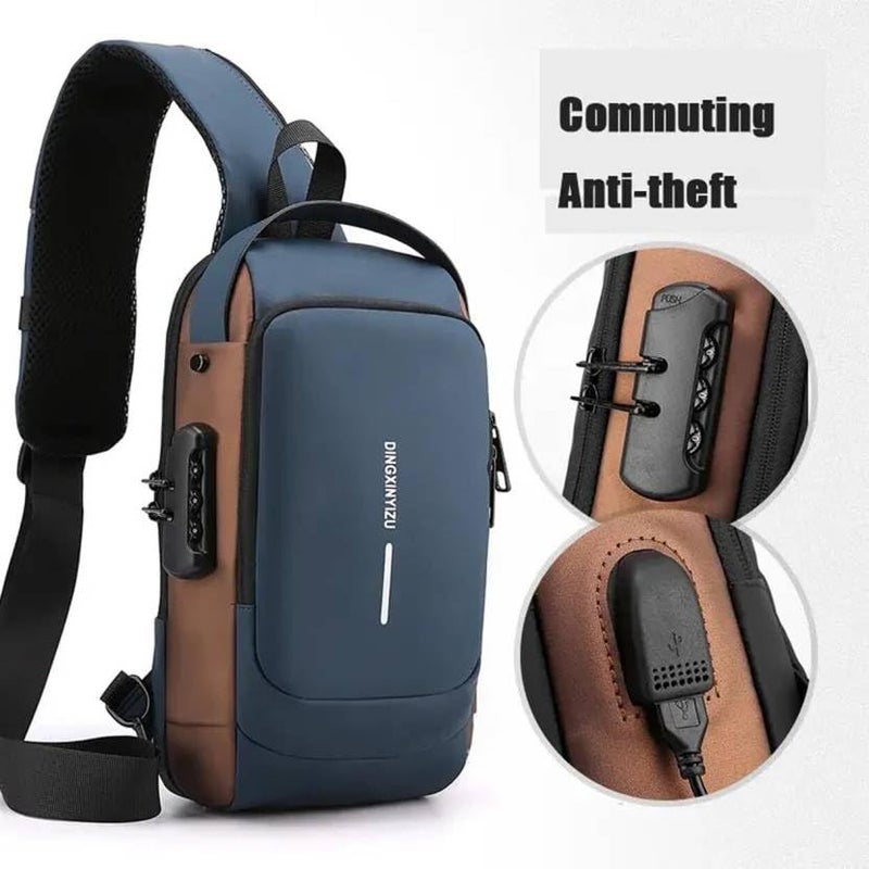 KRIFTY Fashion Anti-Theft Sling Bag with USB Port, Waterproof Crossbody Backpack, Casual Chest Shoulder Bag - Image 1