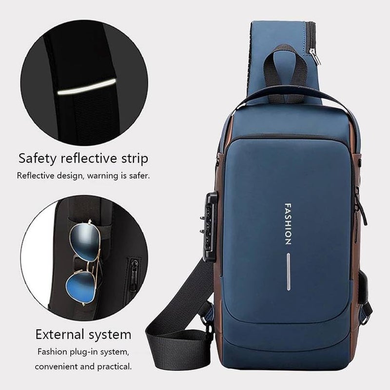 KRIFTY Fashion Anti-Theft Sling Bag with USB Port, Waterproof Crossbody Backpack, Casual Chest Shoulder Bag - Image 4