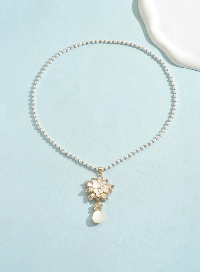 Take Two Embellished Flower Drop Beaded Necklace - Image 5