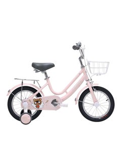Star Kids 16 Inch Kids Bike for Boys and Girls with Basket, Training Wheels and Rear Rack (Pink) 