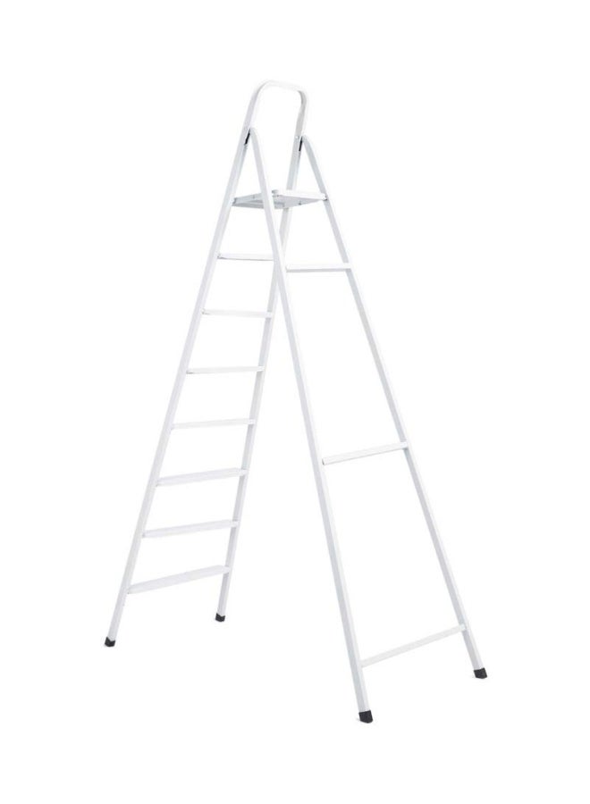 ROBUSTLINE Heavy Duty 9 Steps Steel Ladder 181 Cm White Color Folding Ladder Domestic Light Stepladder Household Combination Ladder - Image 2