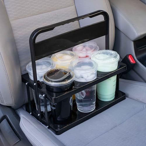 CRAFTALENT Drink Carrier with Handle, Reusable Drink Carrier for Large Drinks, Drink Carrier for Food Delivery (Black) - Image 2