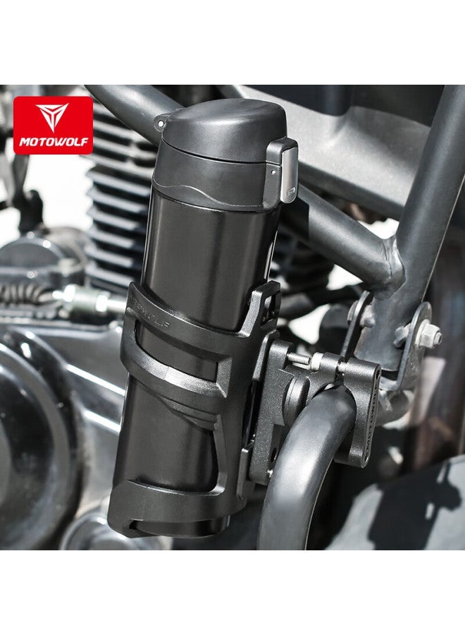 Motowolf Motorcycle Aluminum Alloy Cup Holder, Bumper Cup Holder, Scooter And Electric Bike Cup Holder, Long-distance Motorcycle Travel Modification, Car Accessories, Riding Equipment - Image 4